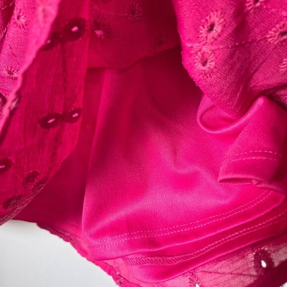 EUC SOFIE JEANS BY SOFIA VERGARA PINK V NECK BABYDOLL BRODERIE ANGLAISE TOP XXL - Picture 8 of 16